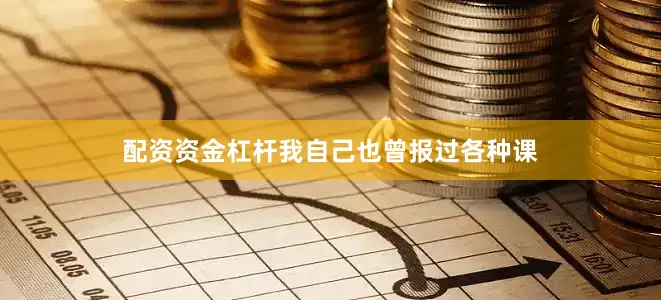 配资资金杠杆我自己也曾报过各种课